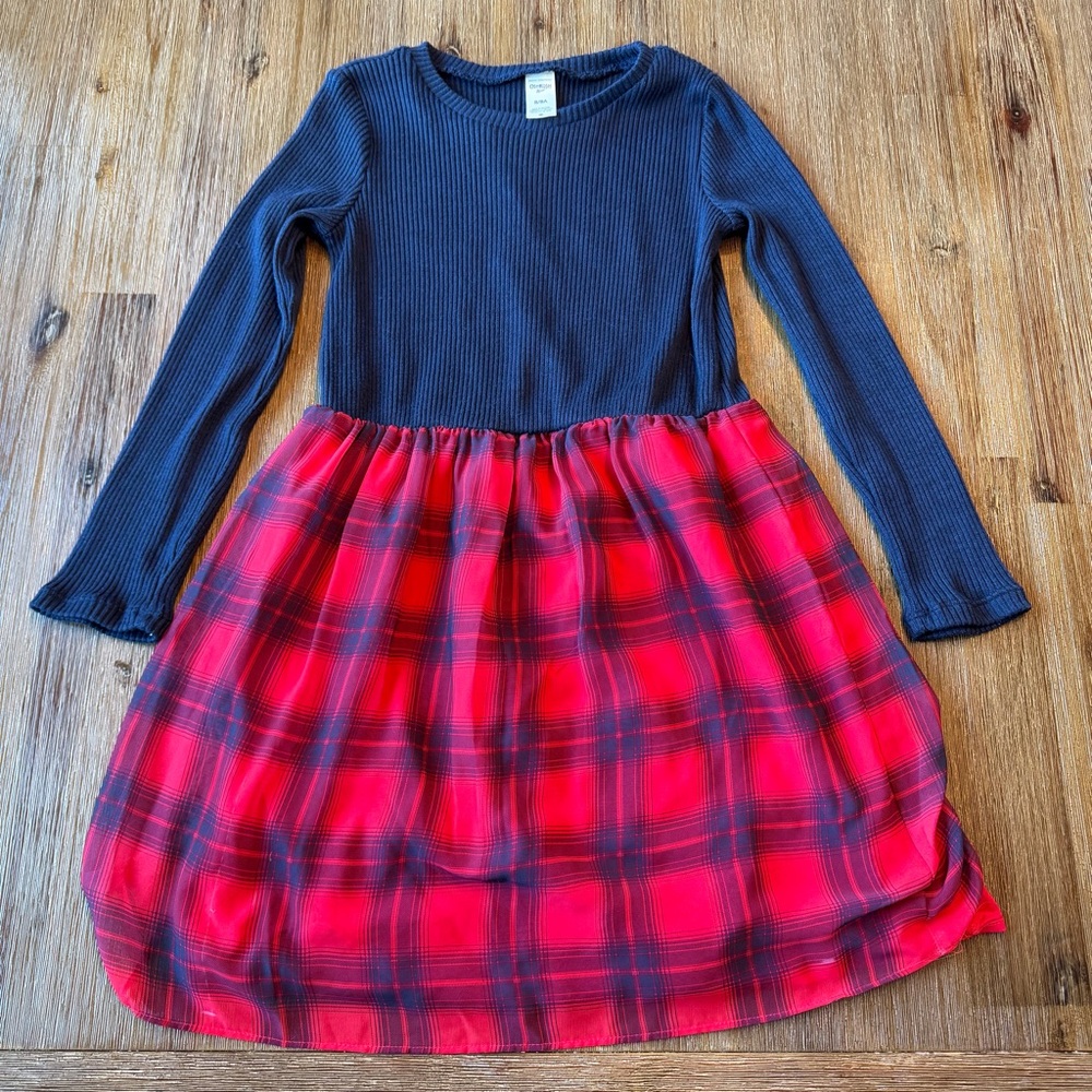 3/20$ Carter's Navy and Red Plaid Kids Dress size 8